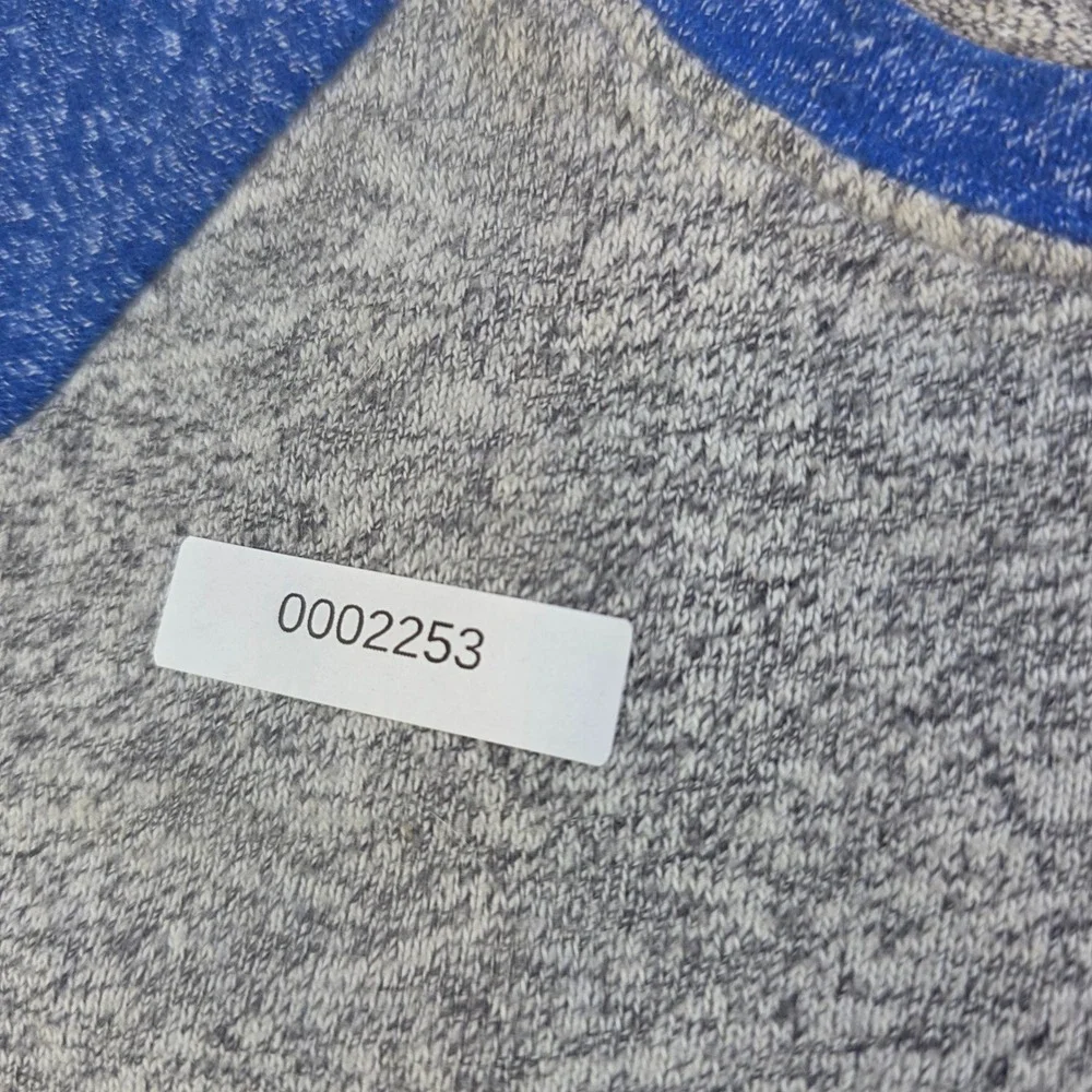 OshKosh Bgosh Boys Size 8 Raglan Long Sleeve Shirt Grey Blue Colorblock